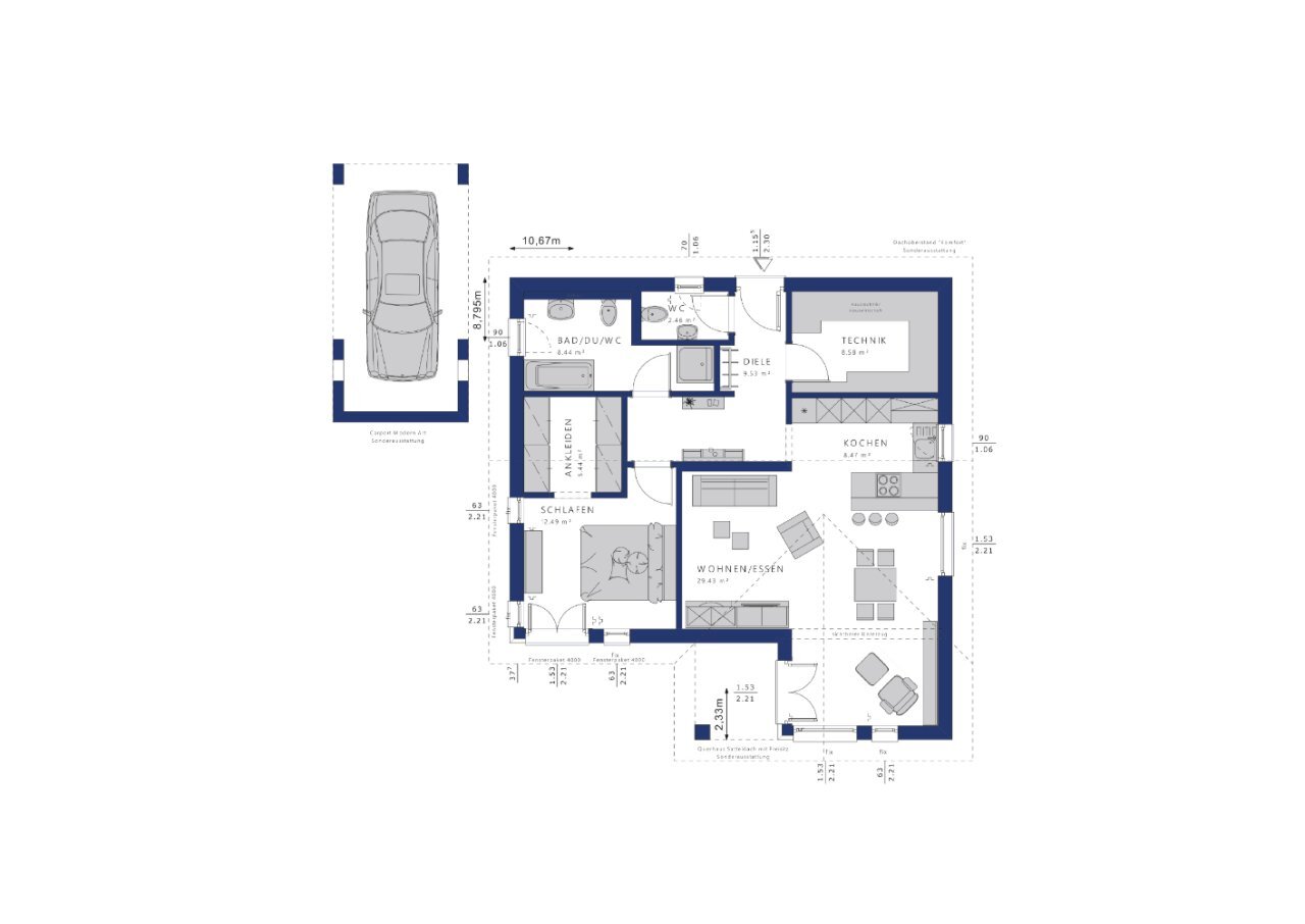 Bungalow zum Kauf provisionsfrei 449.000 € 3,5 Zimmer 80 m²<br/>Wohnfläche 260 m²<br/>Grundstück Unteröwisheim Kraichtal 76703