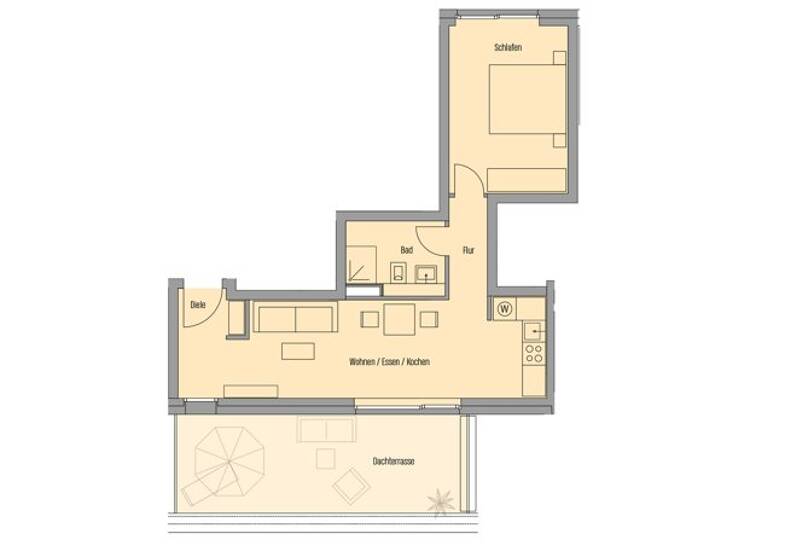 Wohnung zum Kauf provisionsfrei 492.600 € 2 Zimmer 58,5 m² 5. Geschoss Sachsenhausen - Nord Frankfurt am Main 60594