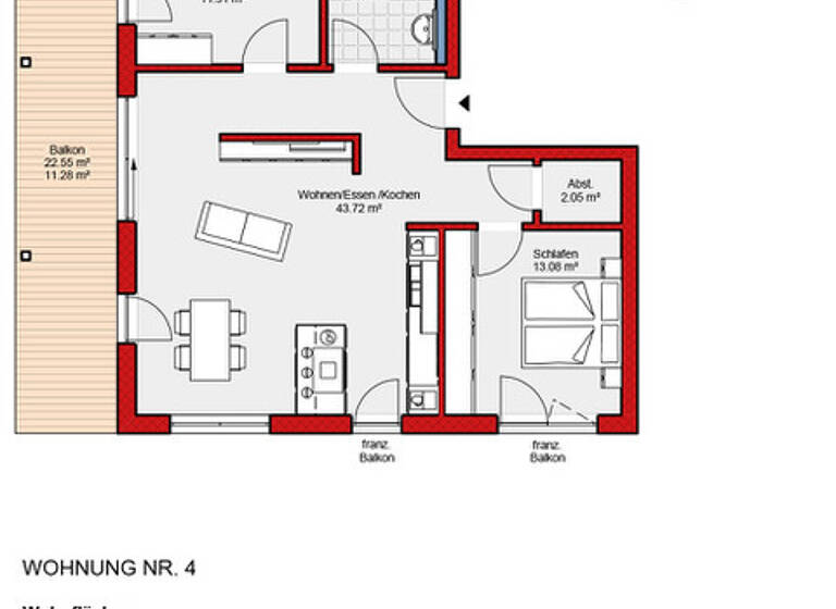 Wohnung zum Kauf - Erstbezug provisionsfrei 524.000 € 3,5 Zimmer 88,8 m² 1. Geschoss Storchenweg 12 Büchenbronn Pforzheim 75180