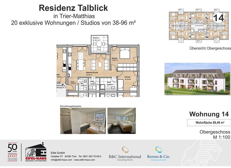 Wohnung zum Kauf provisionsfrei 428.210 € 3 Zimmer 89,5 m² Pellingerstraße 95 Weismark-Feyen Trier 54296