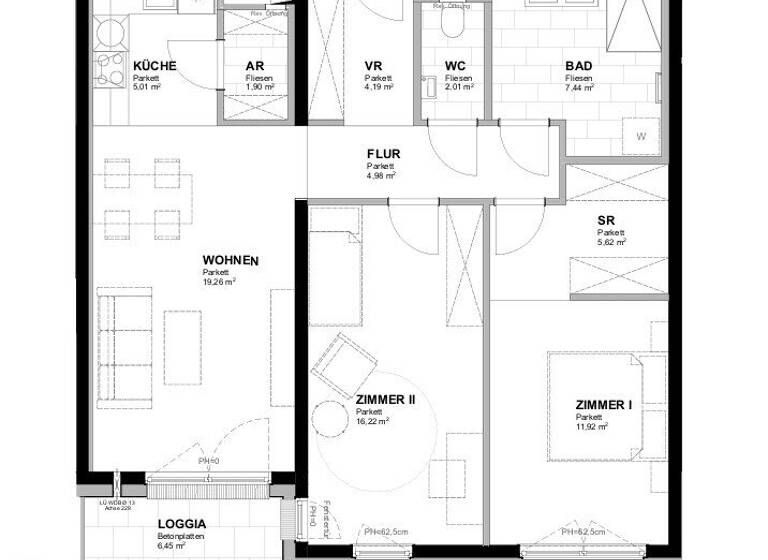 Wohnung zum Kauf - Erstbezug provisionsfrei 414.000 € 3 Zimmer 78,6 m² 2. Geschoss Deutsch-Wagram 2232