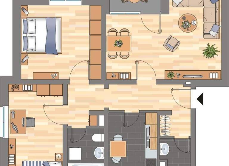 Wohnung zur Miete 461 € 3 Zimmer 70 m² 3. Geschoss Bremer Straße 172 Innenstadt Wilhelmshaven 26382