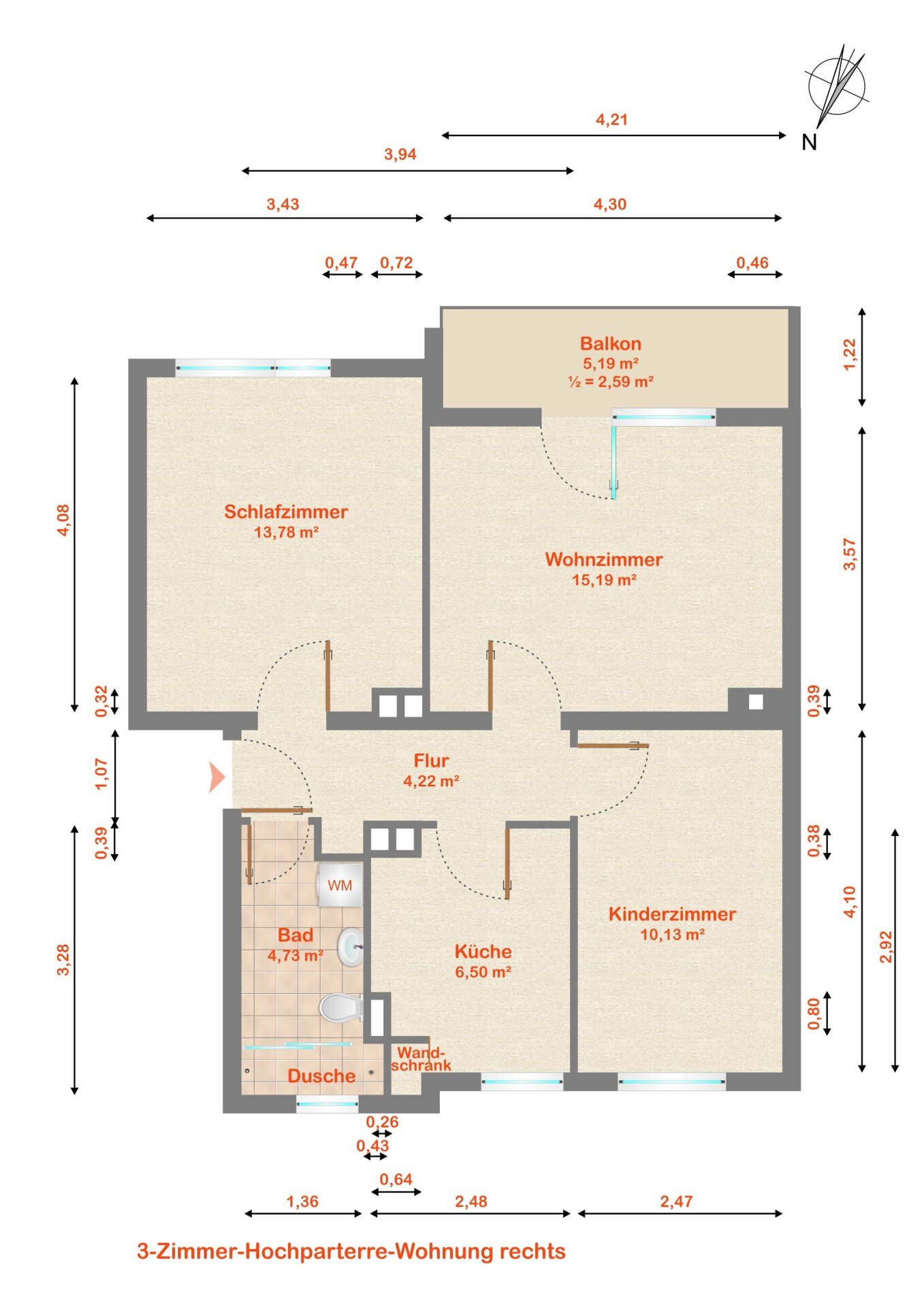 Wohnung zum Kauf 149.000 € 3 Zimmer 57 m²<br/>Wohnfläche Stadt Ansbach 91522