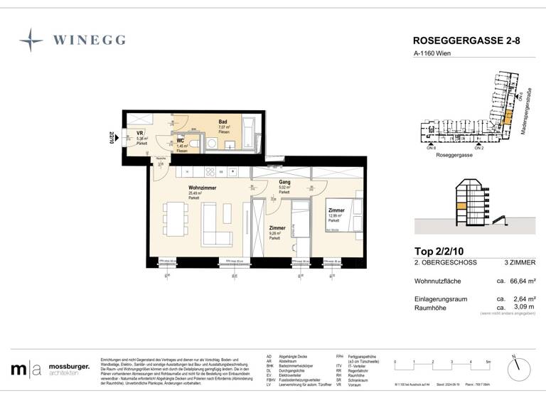 Wohnung zum Kauf - Erstbezug 379.800 € 3 Zimmer 66,6 m² 2. Geschoss Roseggergasse 2-8 Wien 1160