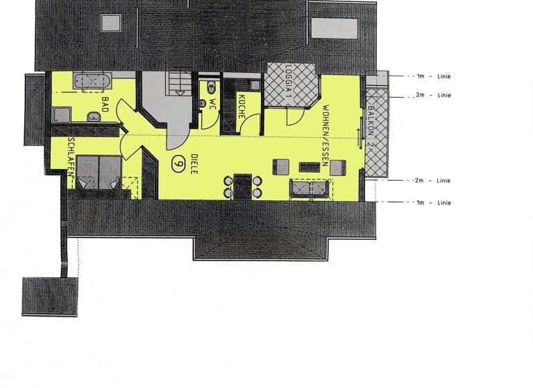 Wohnung zum Kauf 328.250 € 2 Zimmer 63,1 m²<br/>Wohnfläche Dachgeschoss, 2.<br/>Geschoss ab sofort<br/>Verfügbarkeit Waldstraße Leinfelden Leinfelden-Echterdingen 70771