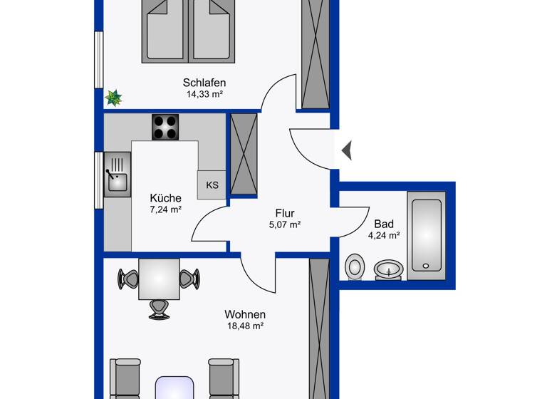 Wohnung zum Kauf 115.000 € 2 Zimmer 52,6 m²<br/>Wohnfläche 2.<br/>Geschoss Lönsweg 40/42 Spenge Spenge 32139