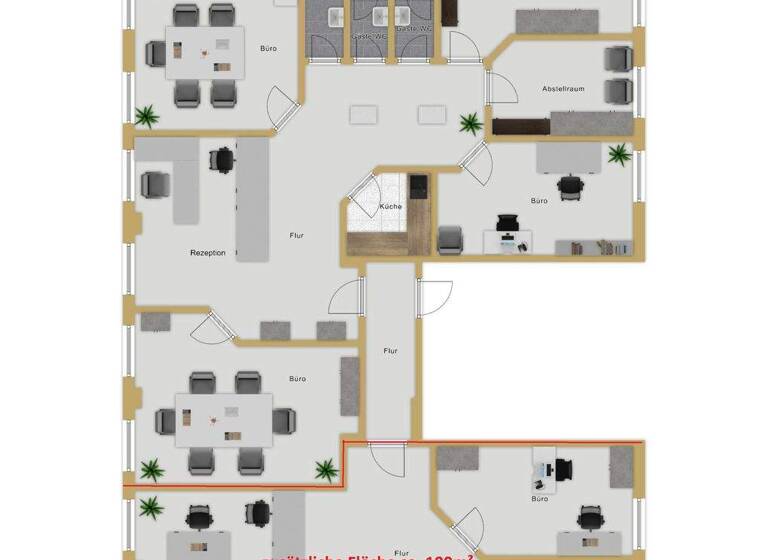 Büro zur Miete 13 € 6 Zimmer 130 m² Bürofläche Innenstadt Fulda 36037