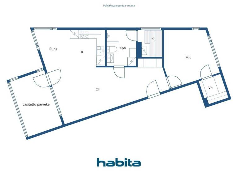 Studio zum Kauf 249.000 € 2 Zimmer 61 m² 6. Geschoss Maustetehtaankatu 9 Helsinki 00990