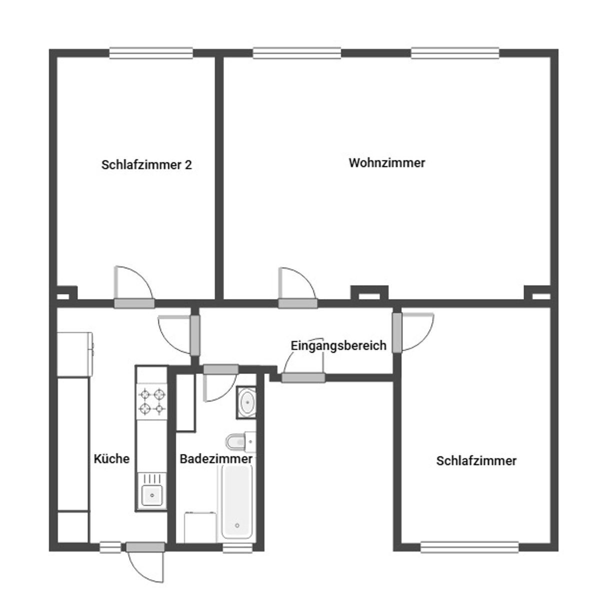 Wohnung zum Kauf 125.000 € 3 Zimmer 90 m²<br/>Wohnfläche 3.<br/>Geschoss Borsigplatz Dortmund 44145