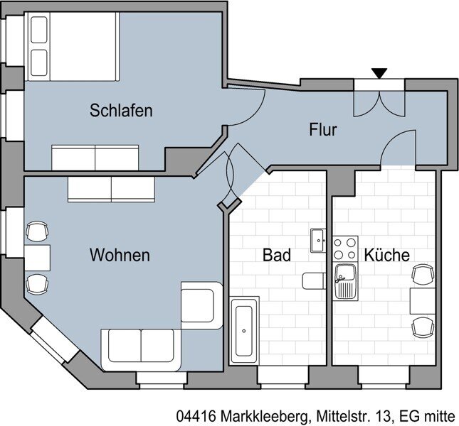 Wohnung zur Miete 499 € 2 Zimmer 62 m²<br/>Wohnfläche 23.12.2024<br/>Verfügbarkeit Mittelstr. 13 Markkleeberg Markkleeberg 04416