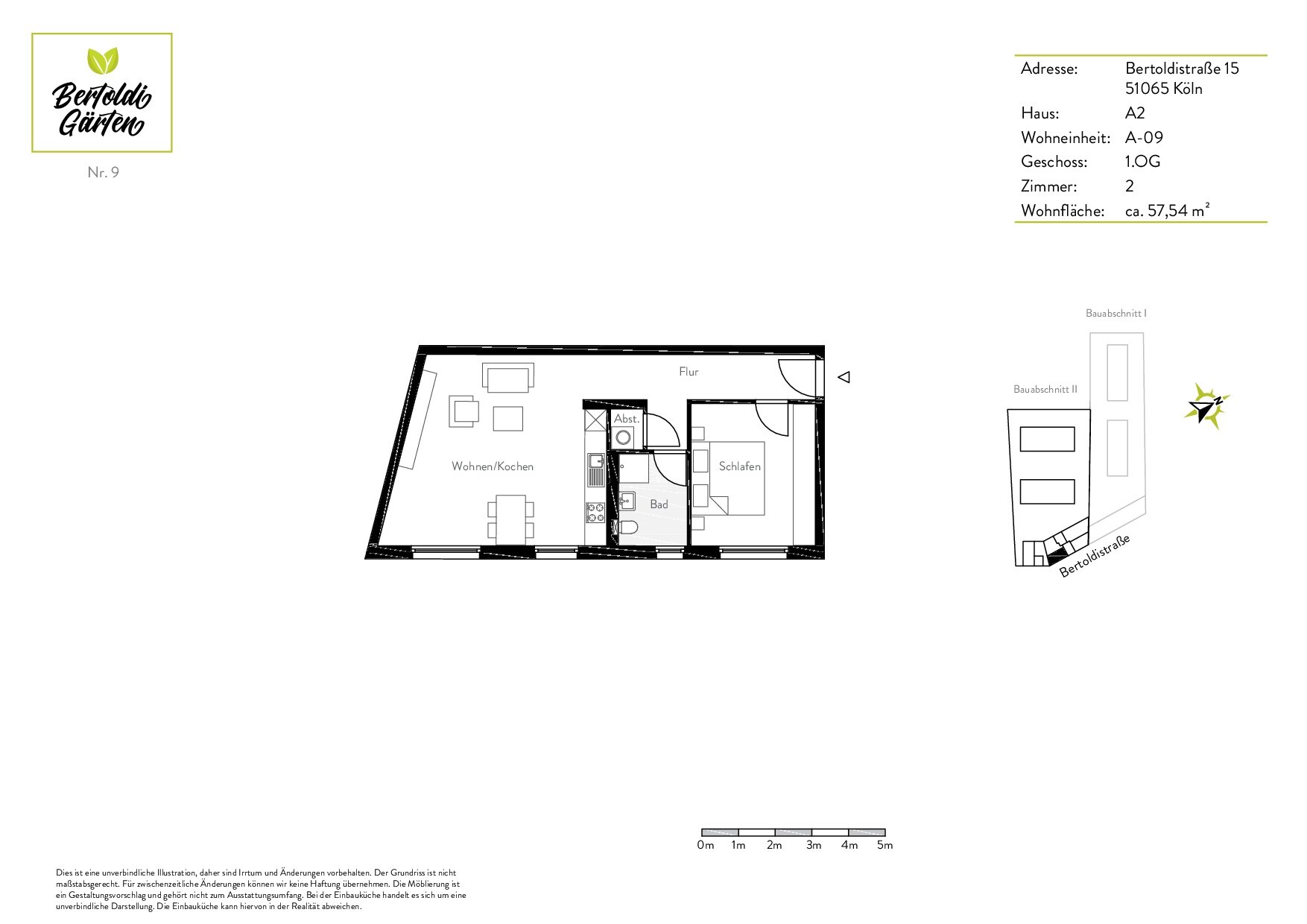 Wohnung zur Miete 1.015 € 2 Zimmer 57,3 m²<br/>Wohnfläche 1.<br/>Geschoss 01.04.2025<br/>Verfügbarkeit Bertoldistraße 15 Mülheim Köln 51065