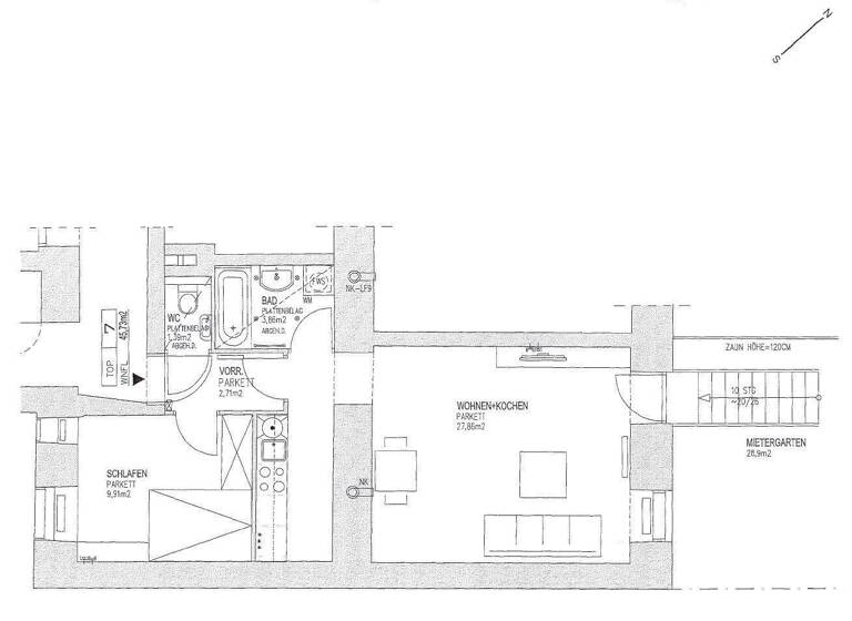 Wohnung zum Kauf 341.000 € 2,5 Zimmer 45,7 m² EG Wien 1030