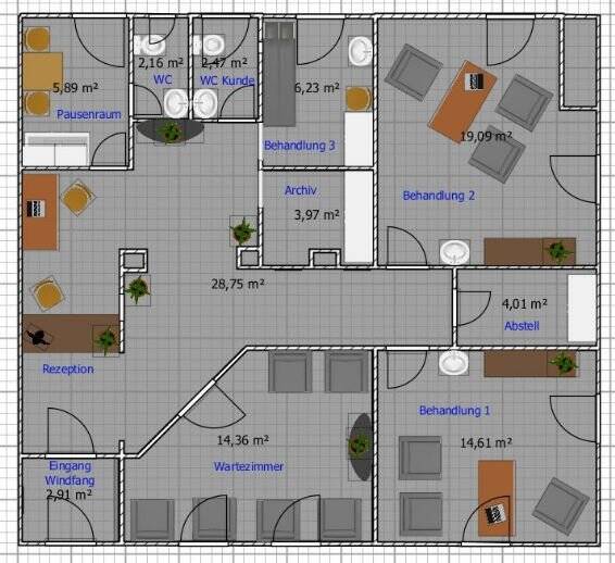 Büro-/Praxisfläche zur Miete provisionsfrei 1.000 € 7 Zimmer 105 m²<br/>Bürofläche Schaffhauser Straße 11 Grießen Klettgau 79771