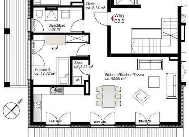 Penthouse zum Kauf - Erstbezug 1.157.000 € 4 Zimmer 135,5 m² 2. Geschoss Eschersheim Frankfurt am Main 60431