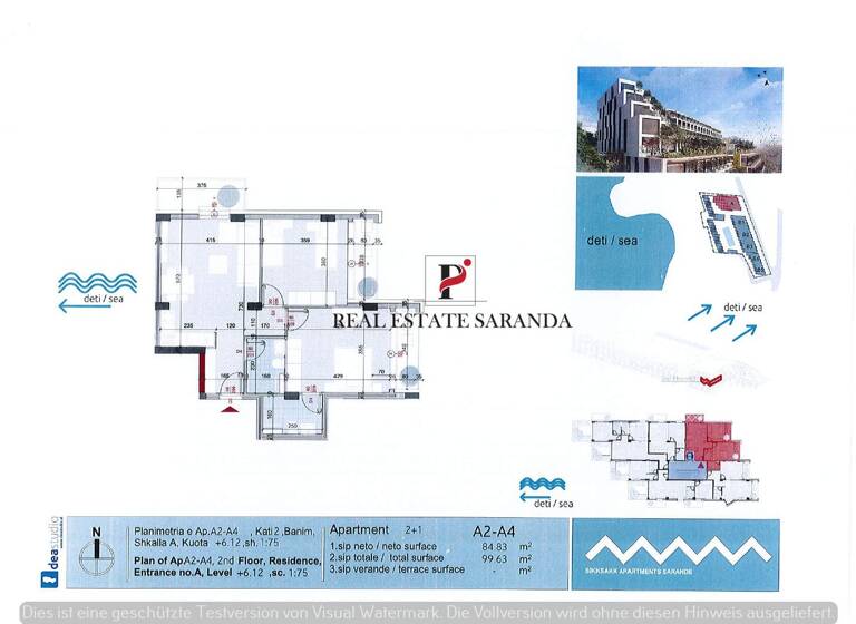 Wohnung zum Kauf 249.075 € 2 Zimmer 99,6 m² 2. Geschoss Butrinti Saranda 9701