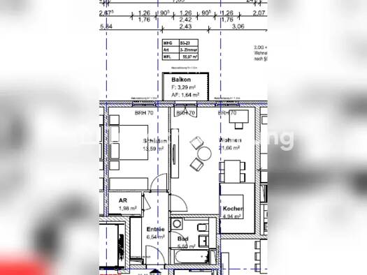 Wohnung zur Miete Tauschwohnung 1.310 € 2 Zimmer 55 m² 6. Geschoss Moabit Mitte 10557