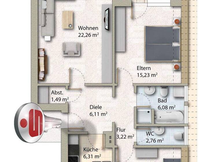 Wohnung zum Kauf 159.000 € 3 Zimmer 82 m² Sulingen 27232