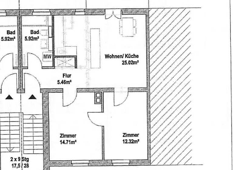 Wohnung zur Miete 488 € 2,5 Zimmer 65 m² frei ab sofort Weißenfelser Straße 87 Merseburg 06217