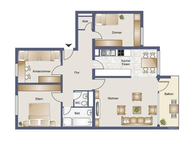 Wohnung zum Kauf 399.000 € 4 Zimmer 100 m² 4. Geschoss Rohracker Stuttgart / Rohracker 70329