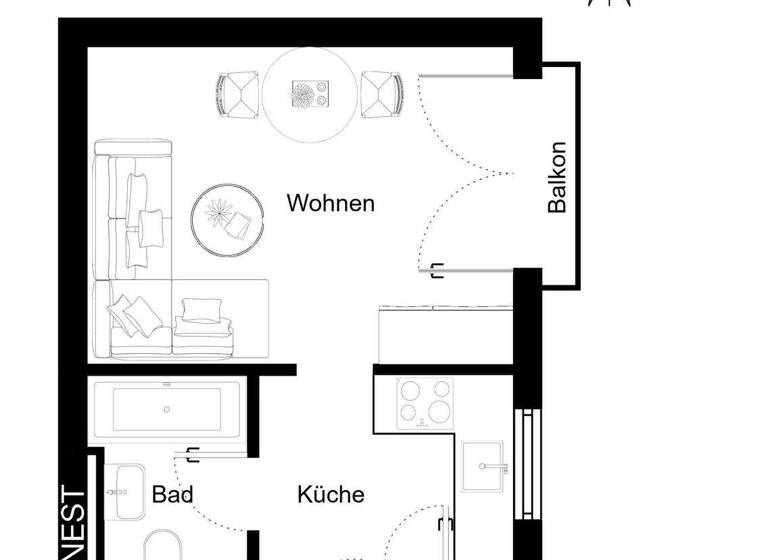 Wohnung zum Kauf 129.900 € 1,5 Zimmer 27 m² 2. Geschoss Ziegelhausen Heidelberg 69118