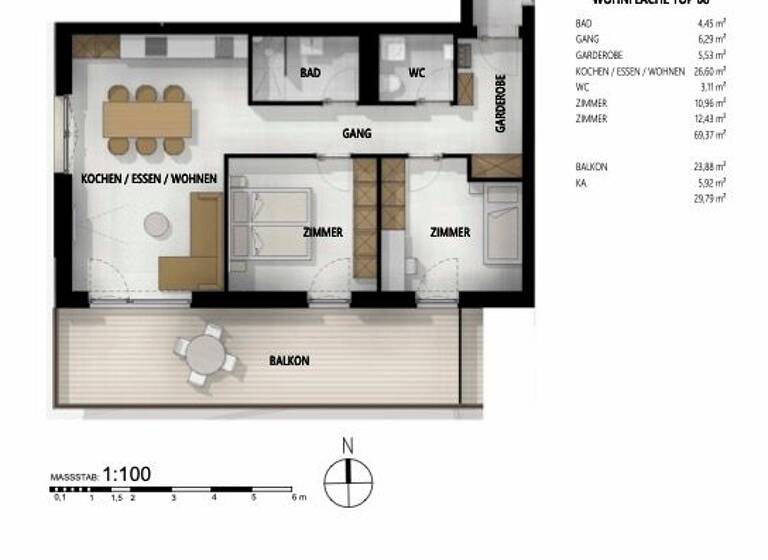 Wohnung zum Kauf - Erstbezug 465.000 € 3 Zimmer 69,4 m² Scharnitz 6108