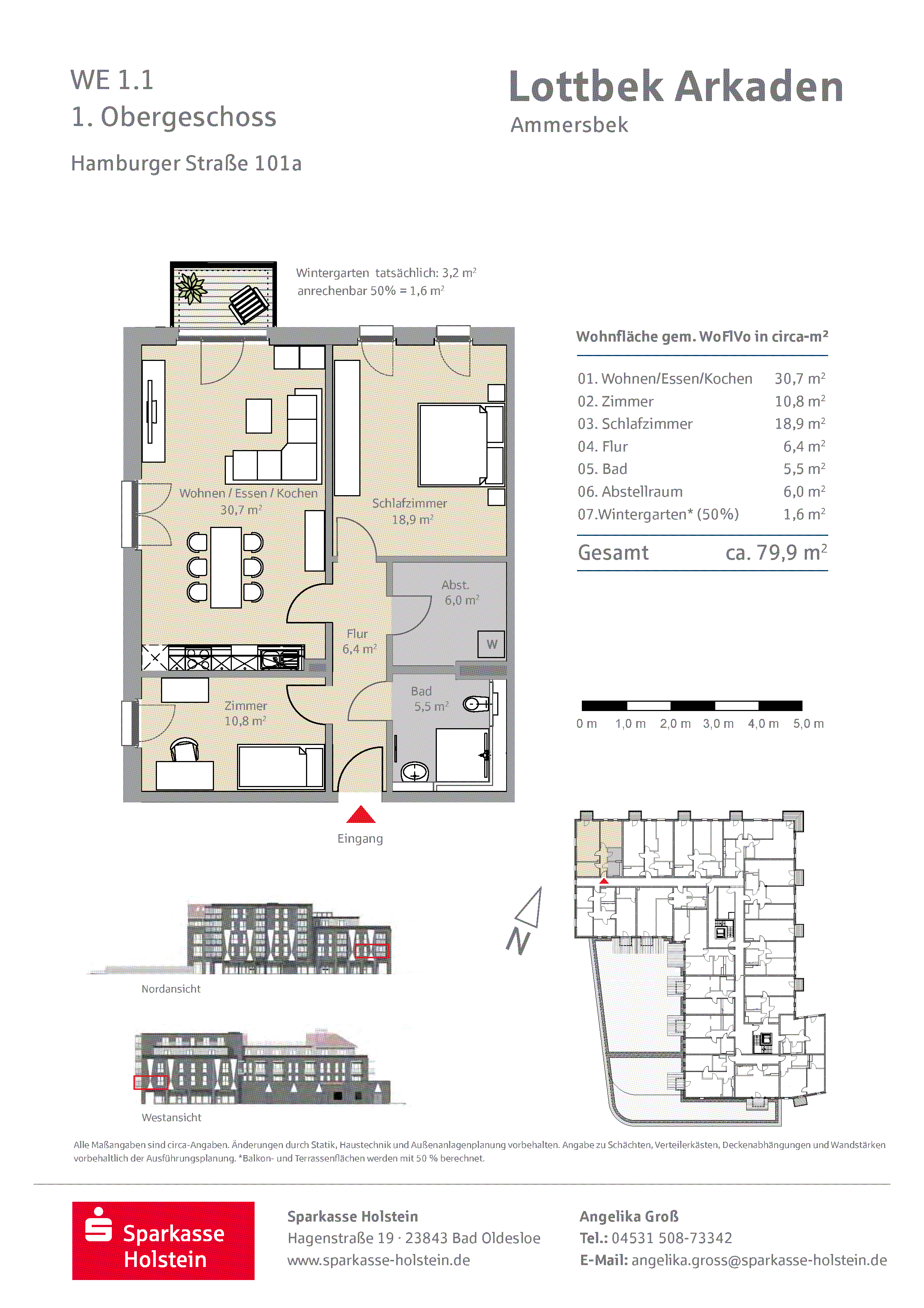 Wohnung zur Miete 1.214 € 3 Zimmer 79,9 m²<br/>Wohnfläche Hamburger Straße 101 Lottbek Ammersbek 22949