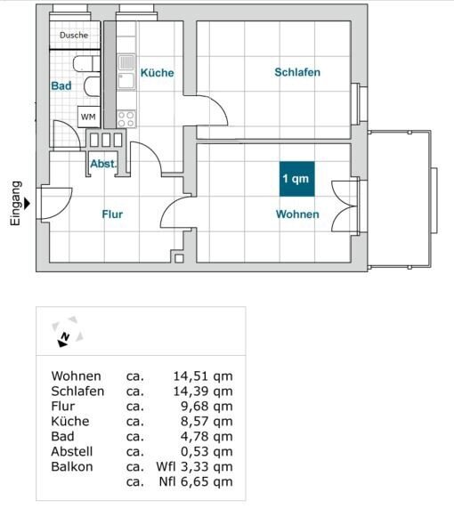 Wohnung zur Miete 542 € 2 Zimmer 60,6 m²<br/>Wohnfläche 1.<br/>Geschoss 14.01.2025<br/>Verfügbarkeit Münchner Str. 41 Südvorstadt-West (Nürnberger Platz/TU) Dresden 01187