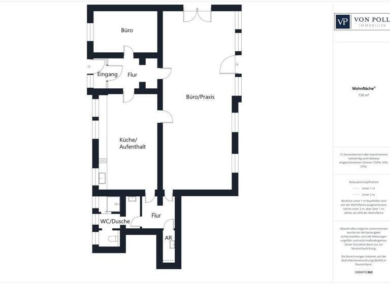 Bürofläche zur Miete provisionsfrei 11,50 € 3 Zimmer 130 m² Bürofläche Bonbruck Bodenkirchen / Bonbruck 84155