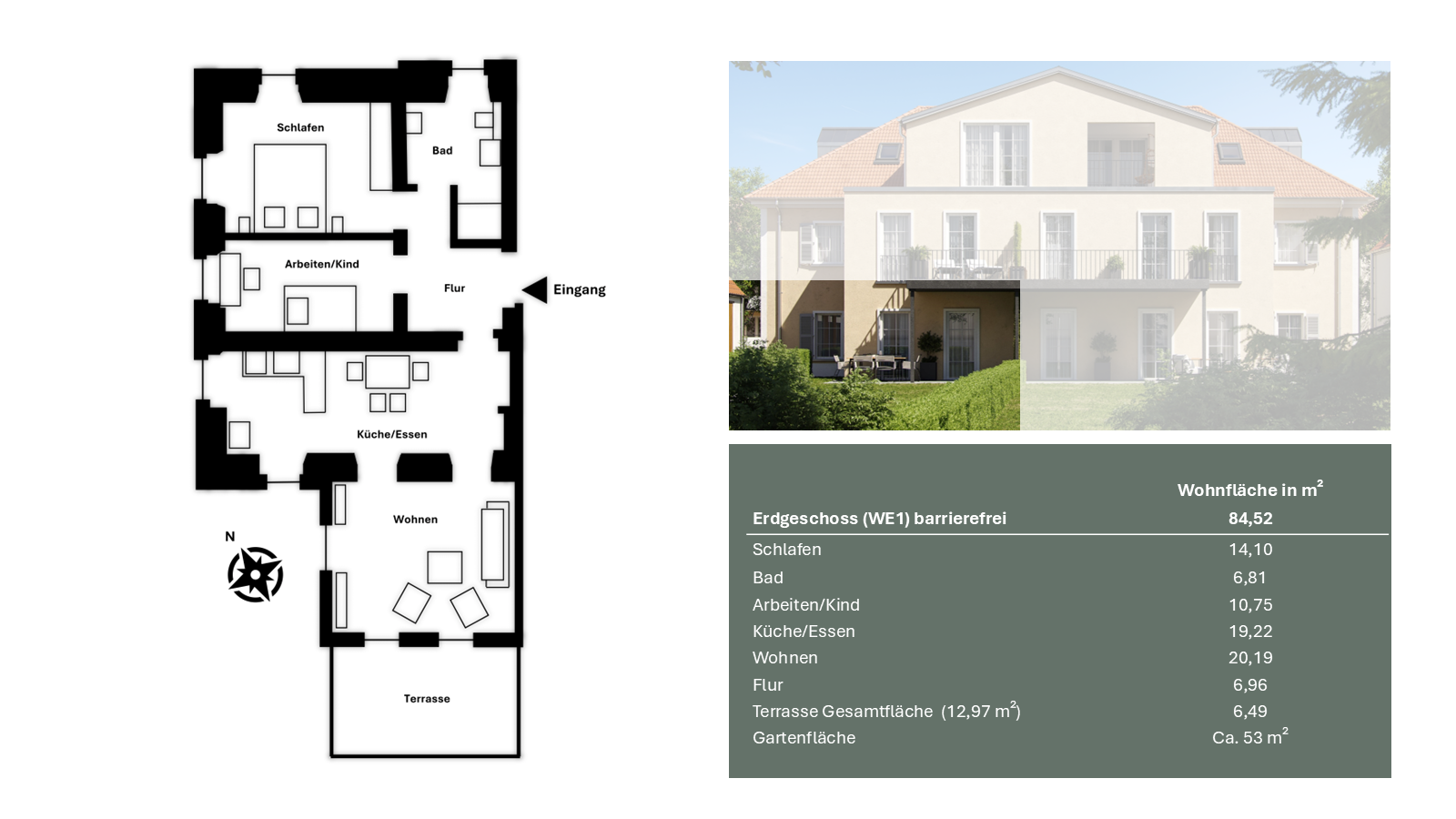 Terrassenwohnung zum Kauf provisionsfrei 617.000 € 3,5 Zimmer 84,4 m²<br/>Wohnfläche EG<br/>Geschoss Ziegetsdorfer Straße 23 Ziegetsdorf - Königswiesen-Süd - Neuprüll Regensburg 93051