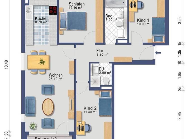 Wohnung zum Kauf 700.000 € 4 Zimmer 90 m² 1. Geschoss Gauting 82131
