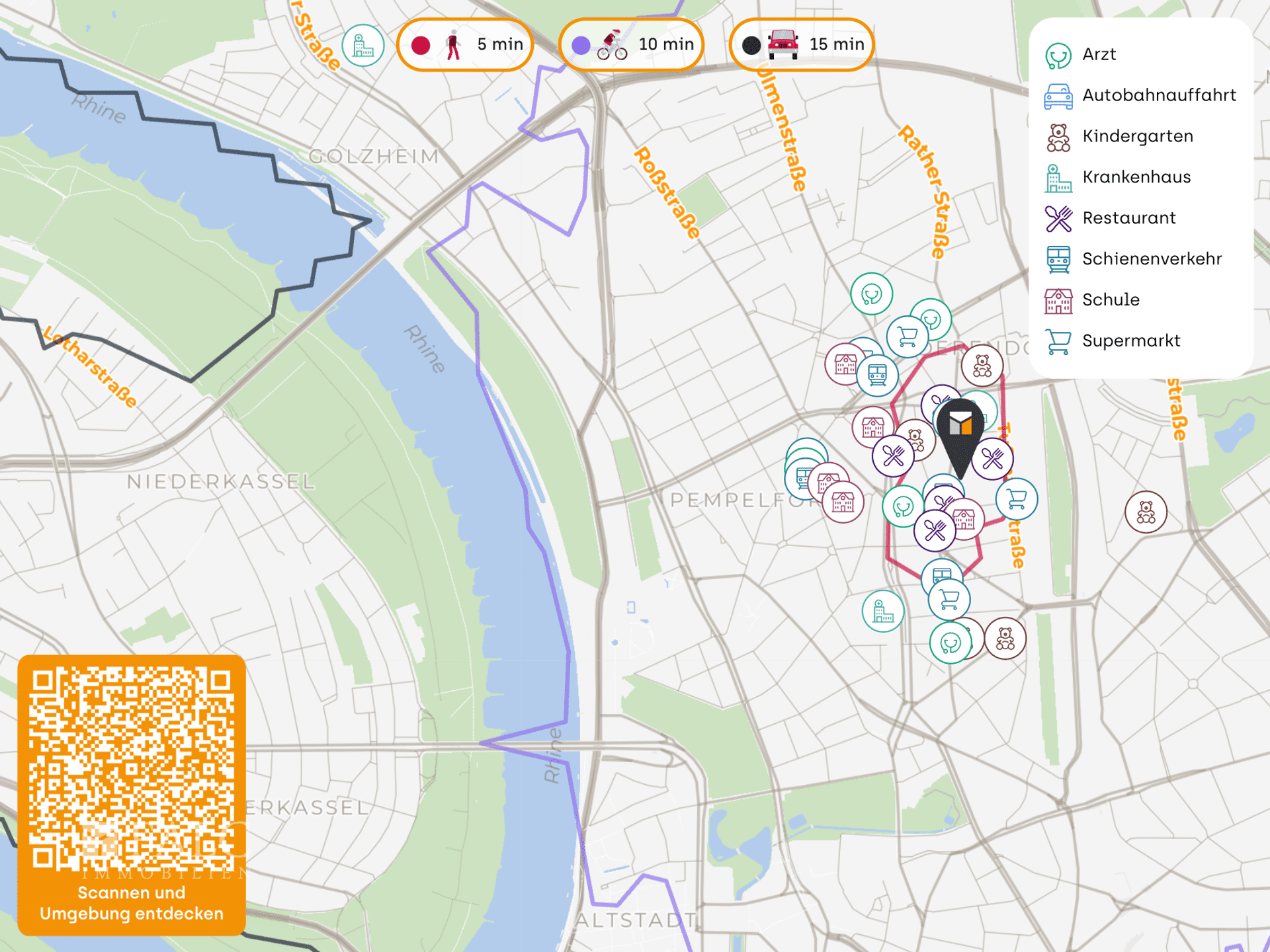 Wohnung zum Kauf 349.000 € 2 Zimmer 58,4 m²<br/>Wohnfläche EG<br/>Geschoss Pempelfort Düsseldorf 40477