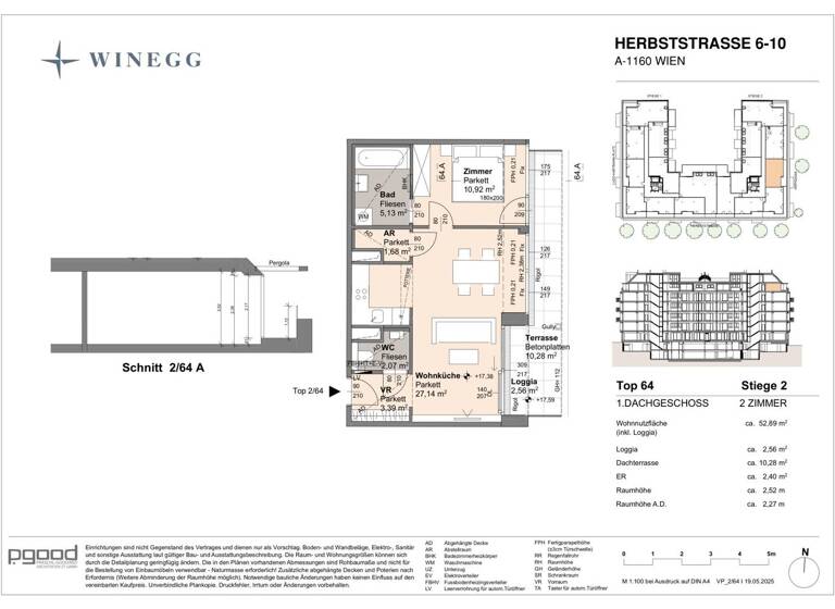Wohnung zum Kauf - Erstbezug 414.100 € 2 Zimmer 50,3 m² 5. Geschoss Herbststraße 6-10 Wien 1160