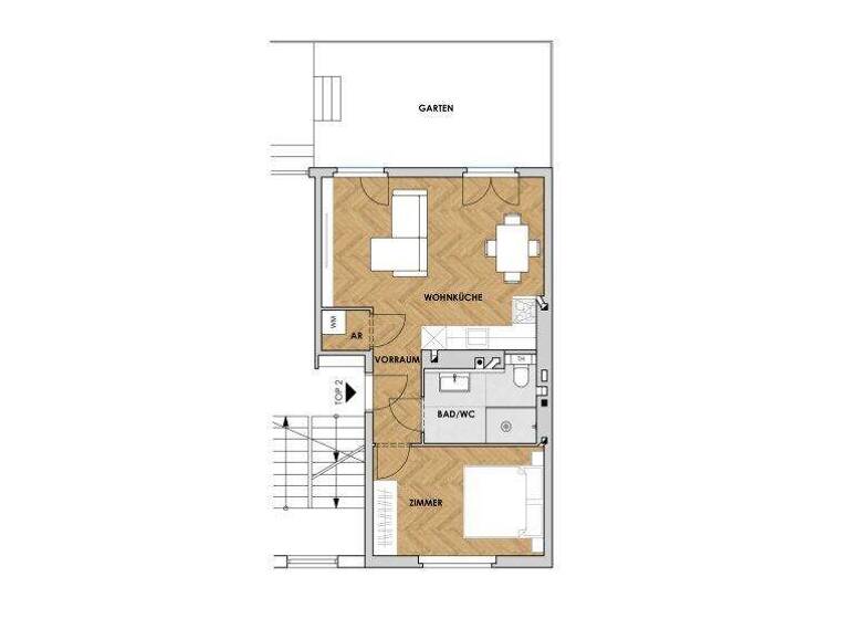 Wohnung zum Kauf - Erstbezug 299.000 € 2 Zimmer 44,2 m² 1. Geschoss Hofzeile Wien,Döbling 1190