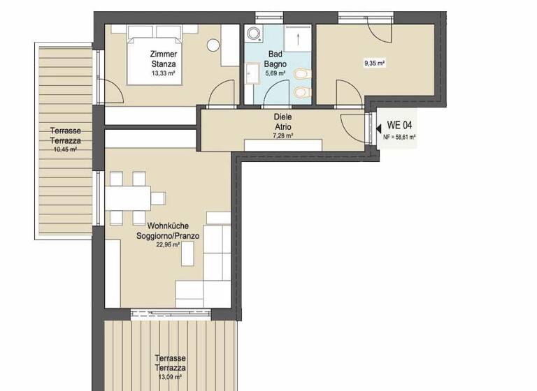 Wohnung zum Kauf 368.000 € 3 Zimmer 58 m² 1. Geschoss Vintl 39030