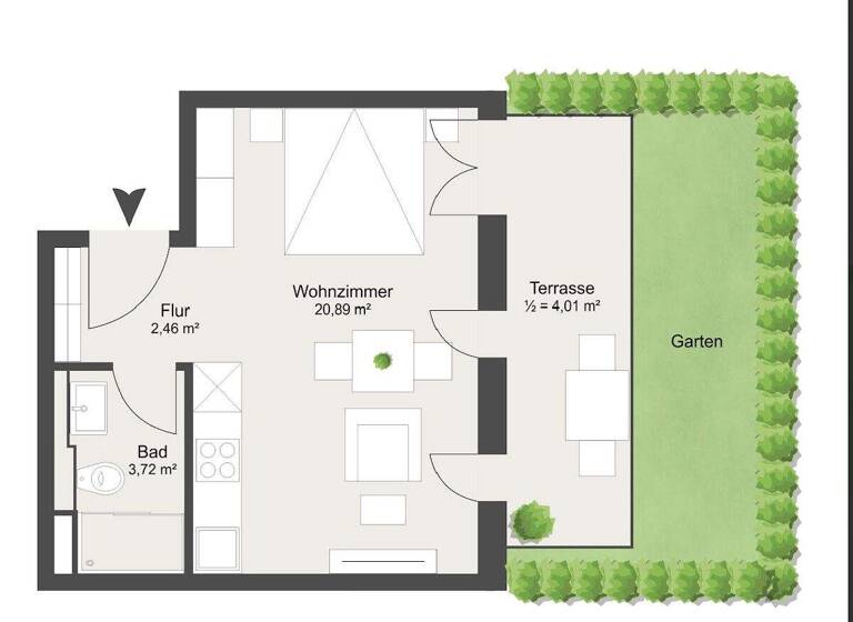 Studio zum Kauf 325.000 € 1 Zimmer 31,1 m² EG Dreieichstraße 32 Sachsenhausen Frankfurt am Main 60594
