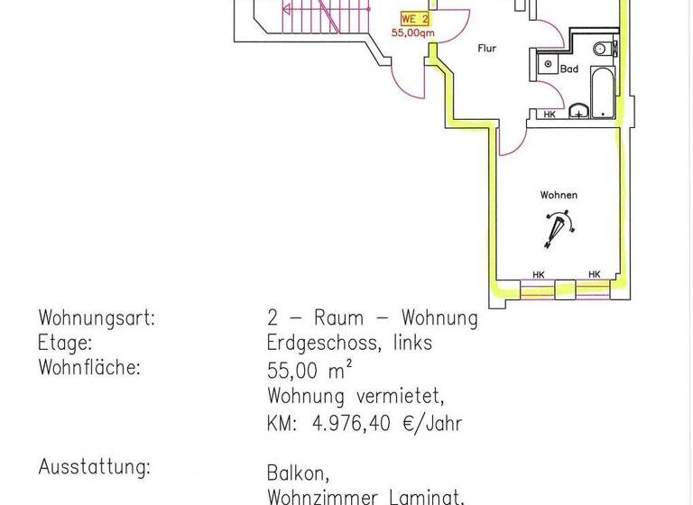 Wohnung zum Kauf provisionsfrei als Kapitalanlage geeignet 135.000 € 2 Zimmer 55 m² Kaditz Dresden 01139