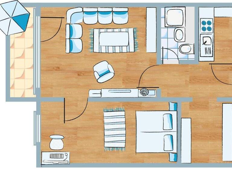 Wohnung zur Miete 286 € 2 Zimmer 42,1 m² 2. Geschoss Emsterstraße 11/0214 Nord Brandenburg 14770