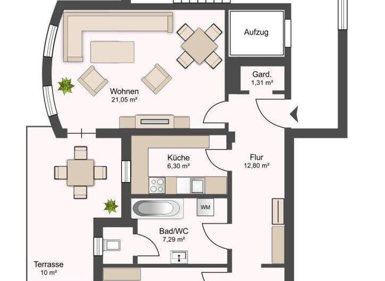 Wohnung zum Kauf 227.000 € 2 Zimmer 66,8 m² EG Roth 91154