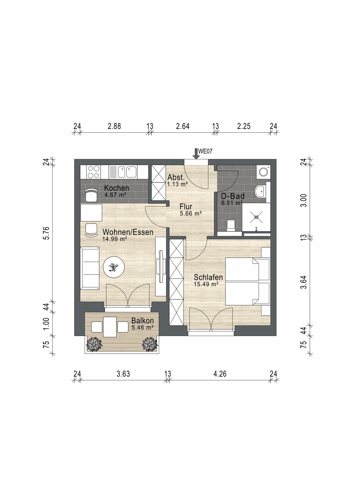 Wohnung zum Kauf provisionsfrei 269.030 € 2 Zimmer 49,9 m²<br/>Wohnfläche Hindenburgstraße 58 Wahlbezirk 9 Bad Schwartau 23611