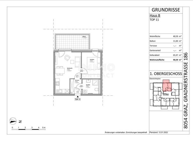 Wohnung zur Miete 448 € 2 Zimmer 40,6 m² 2. Geschoss Gradnerstraße 186 B Straßgang Graz 8054