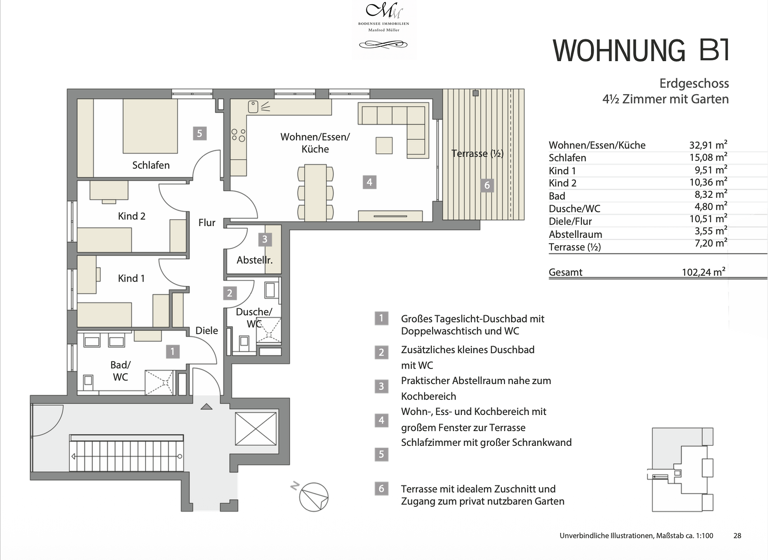 Terrassenwohnung zum Kauf provisionsfrei 618.500 € 4,5 Zimmer 102,2 m² EG Eriskirch 88097