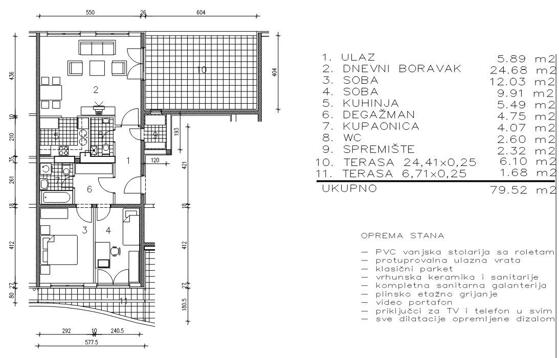 Wohnung zum Kauf 174.100 € 3 Zimmer 79 m²<br/>Wohnfläche 1.<br/>Geschoss Sesvetski Kraljevac