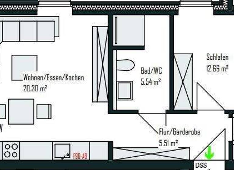 Wohnung zur Miete - Erstbezug 825 € 2 Zimmer 49,5 m² 1. Geschoss frei ab 01.04.2026 Hubert-Korte-Straße 7 Voxtrup Osnabrück 49086