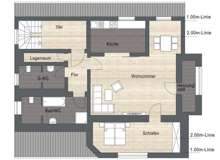 Wohnung zur Miete 650 € 2 Zimmer 64 m² 2. Geschoss Höingen Ense-Höingen 59469