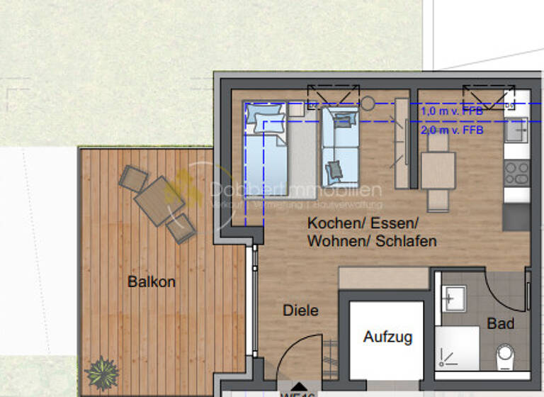 Wohnung zum Kauf provisionsfrei 347.000 € 1 Zimmer 40 m²<br/>Wohnfläche Hauptstraße 108-110 Vaihingen Stuttgart / Vaihingen 70563