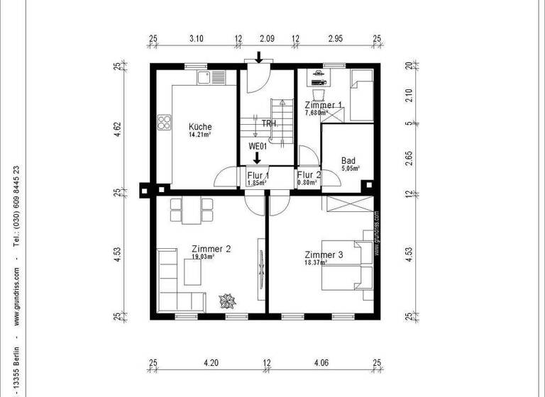 Wohnung zum Kauf provisionsfrei 249.000 € 3 Zimmer 67 m² Wikingerstraße 33 Bieber Offenbach 63069