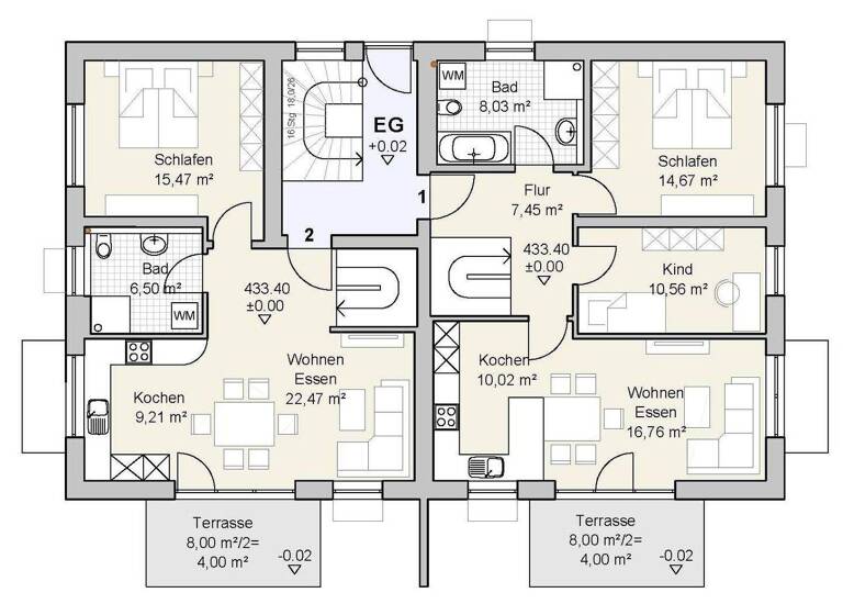 Terrassenwohnung zum Kauf provisionsfrei 441.000 € 4 Zimmer 91 m² EG Feldstraße 15 Erlingen Meitingen 86405