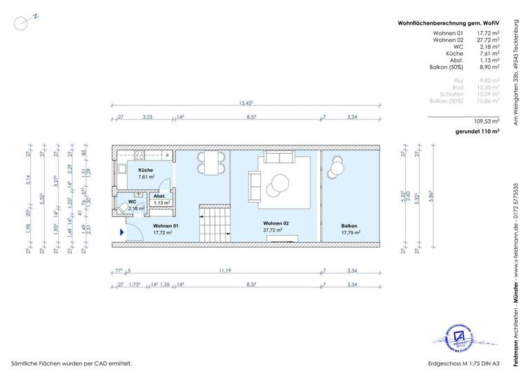 Maisonette zum Kauf 427.000 € 3 Zimmer 110 m² frei ab sofort Am Weingarten 33B Tecklenburg 49545