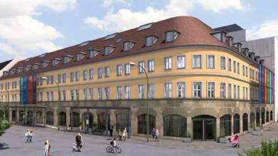 Verkaufsfläche zur Miete - Neubau provisionsfrei 600 m² Verkaufsfläche teilbar von 150 m² bis 600 m² Kanalstr. 17 /zus. Zugang Maximilianstr. 40-42 City Bayreuth 95444