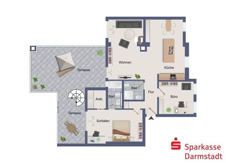 Wohnung zum Kauf 525.000 € 3 Zimmer 121,8 m² 2. Geschoss Darmstadt 64283